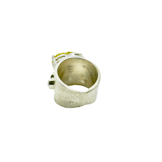Anillo Corazón  Topacio Limón