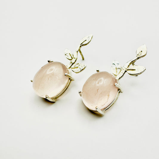 Aretes Cuarzo Rosa